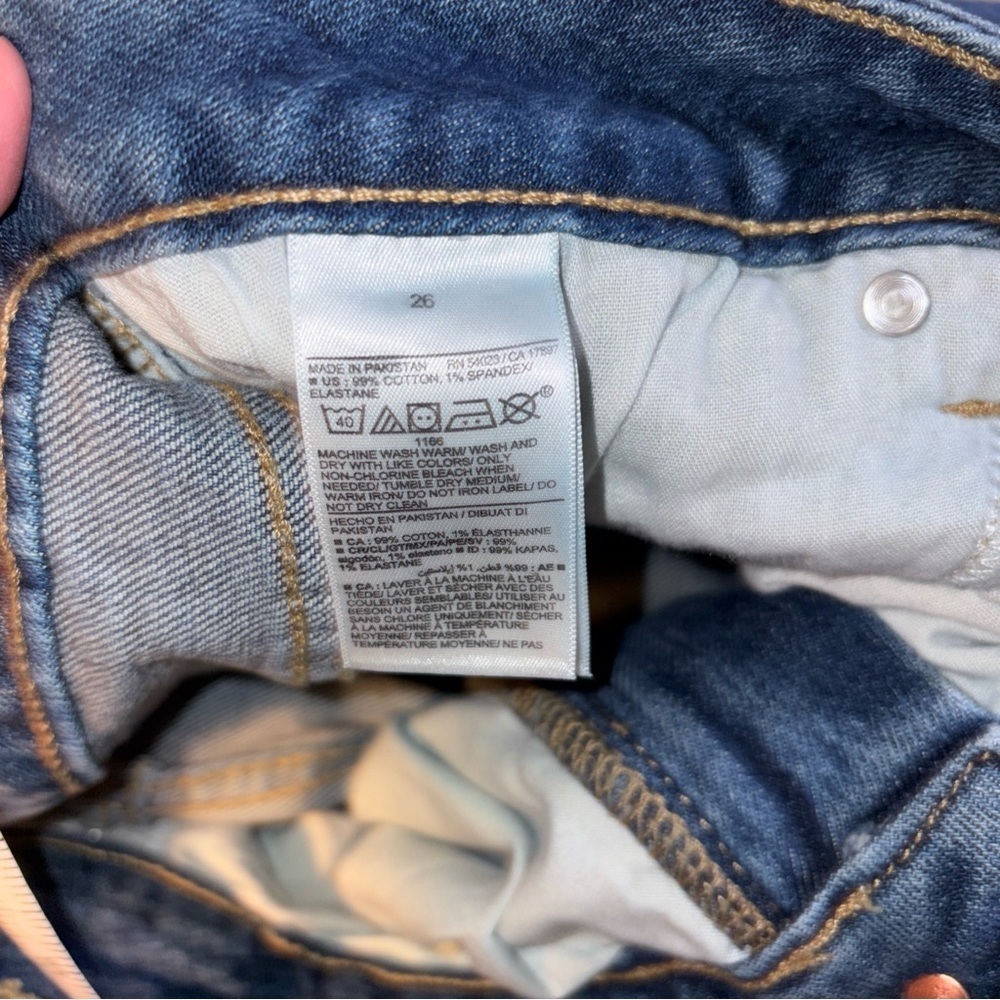 Old Navy high rise Og straight pockets  size 26, 28 Denim Shorts American Flag - Picture 4 of 13